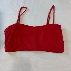 Brandy Melville Women's Red Crop-top